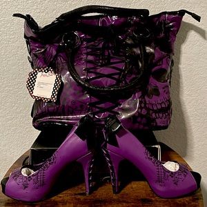Iron Fist peep toe heels with matching bag. Brand new!